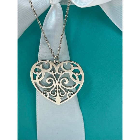 Tiffany & Co. Sterling Silver Enchant Heart Necklace - 20” - Picture 2 of 16